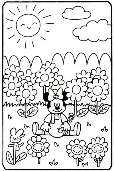 Mickey Mouse’s Friendship Garden Coloring Page
