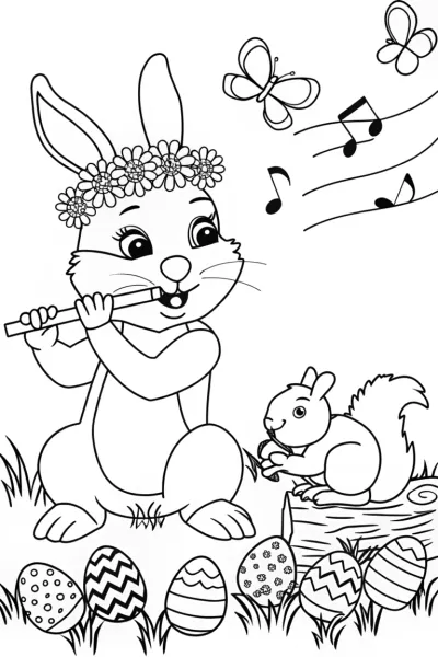 Easter Garden Symphony Coloring Page