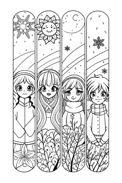 Harmony of the Seasons Coloring Page