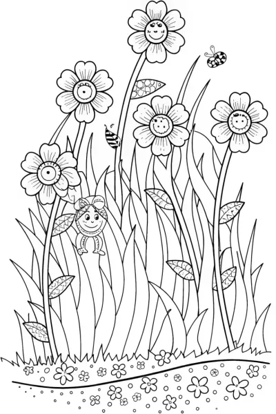 Jasmine’s Whimsical Flower Labyrinth Coloring Page
