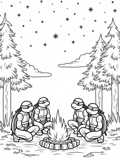 Teenage Mutant Ninja Turtles camping