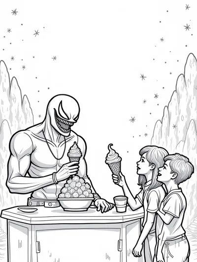 Venom serving ice cream