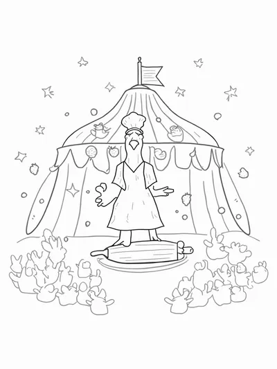 Turkey chef juggling fruits