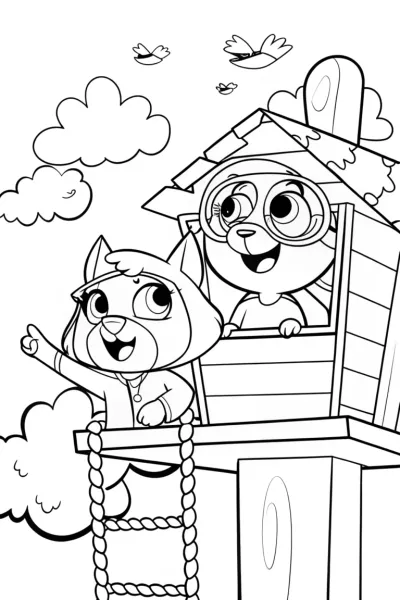 Bluey’s Magical Treehouse Adventure Coloring Page