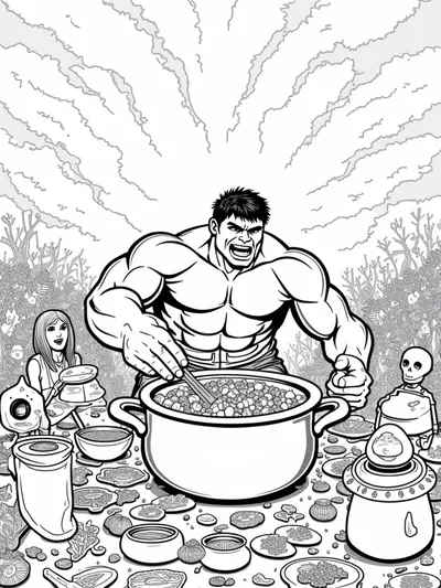 Hulk cooking in a galactic contest