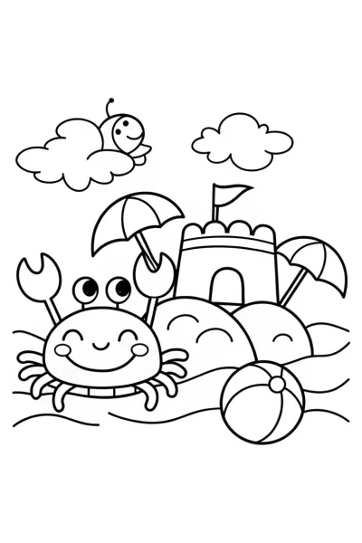 Squishmallow Seaside Adventure Coloring Page