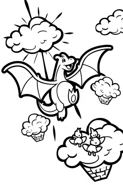 Charizard’s Skyward Journey Coloring Page