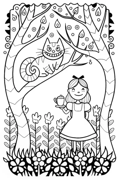 Magical Tea Party with Alice and the Cheshire Cat
