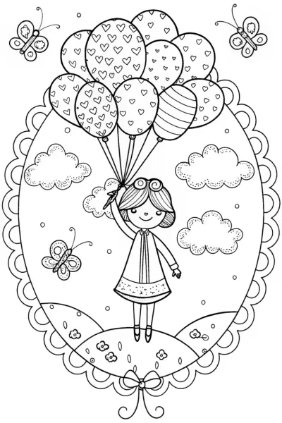 Balloon Adventure Coloring Page