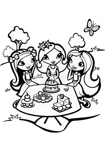Bratz Glamourous Garden Party Coloring Page