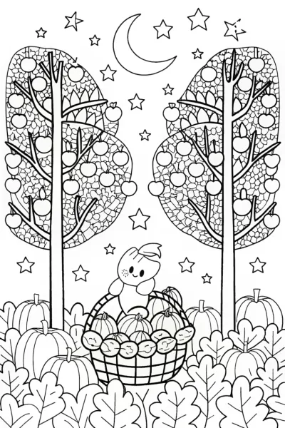 Pumpkin Harvest Coloring Page