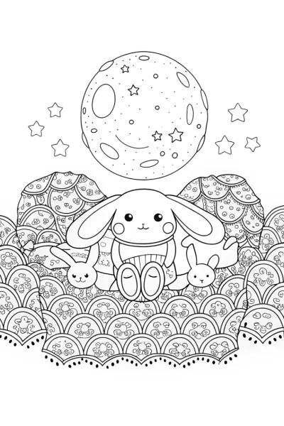 Cinnamoroll’s Starlit Sleepover Coloring Page