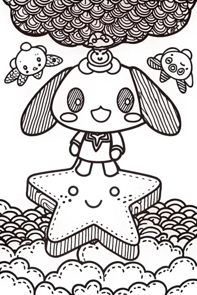 Cinnamoroll’s Starry Bakery Coloring Page