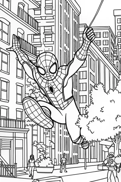 Miles Swinging Through the Cityscape