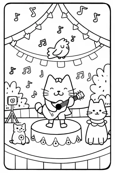 Hearts of Harmony Coloring Page