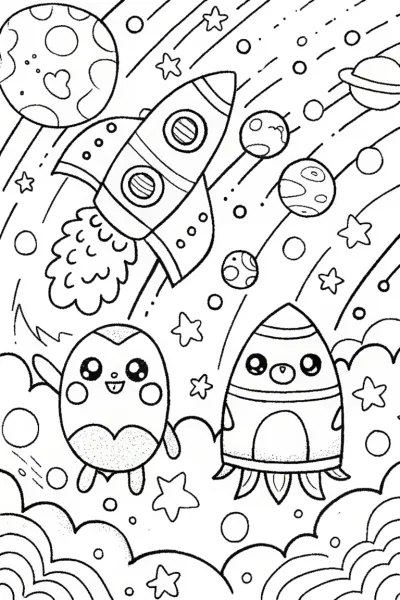 Squishmallow Space Explorers Coloring Page