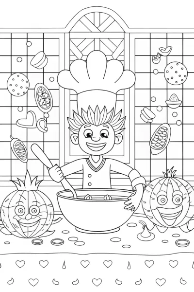Goku’s Culinary Adventure Coloring Page