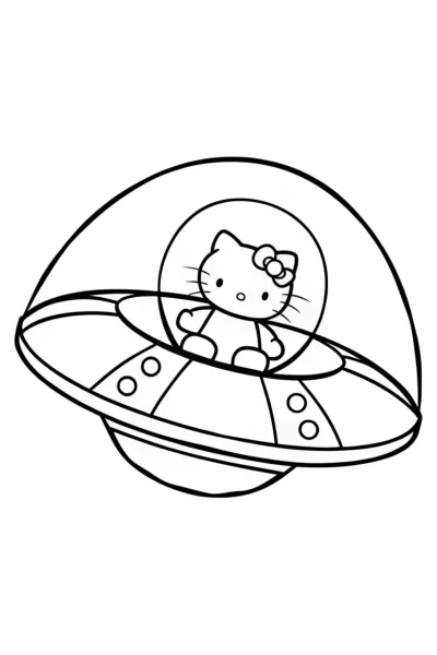 Hello Kitty in her starship