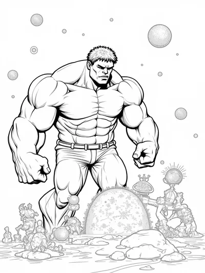 Hulk sculpting an asteroid
