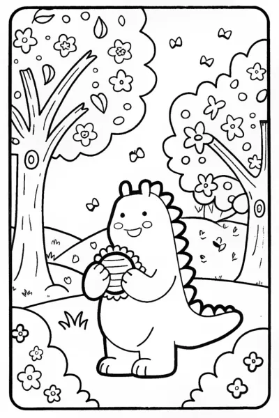 Godzilla’s Forest Jam Session Coloring Page