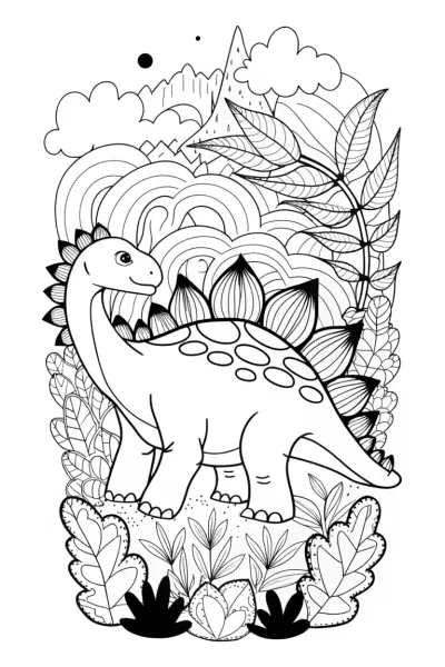 Stegosaurus in a dream world