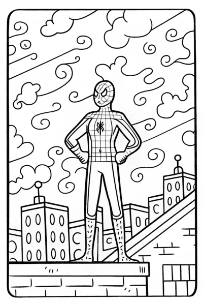 Miles Morales Dreamy City Coloring Page