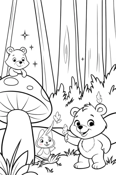 Care Bear Forest Adventure Coloring Page