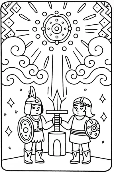 Mystical Nexus Guardians Coloring Page