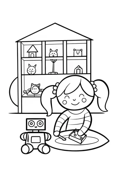 Gabby’s Magical Robot Workshop Coloring Page