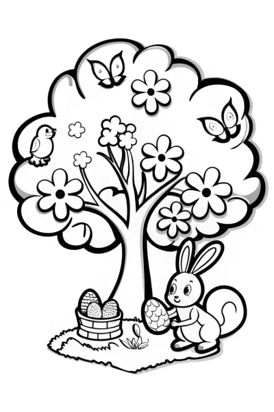 The Enchanted Easter Garden Coloring Page