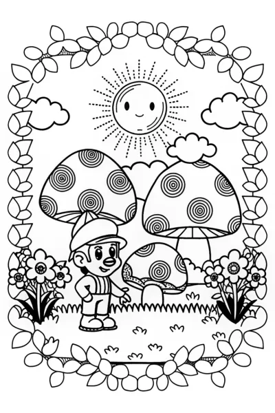 Mario’s Colorful Mushroom Garden Adventure