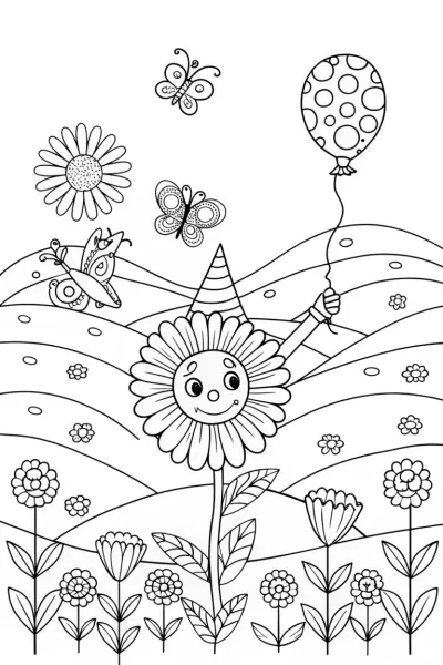 The Flower Festival of Friendship Coloring Page