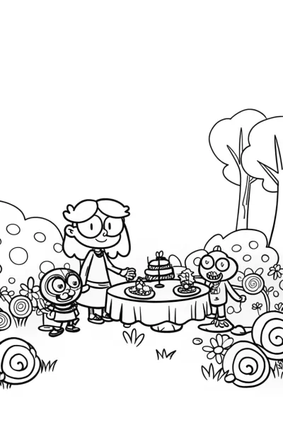 Mirabel’s Enchanted Garden Tea Party Coloring Page