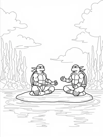 TMNT practicing mindfulness