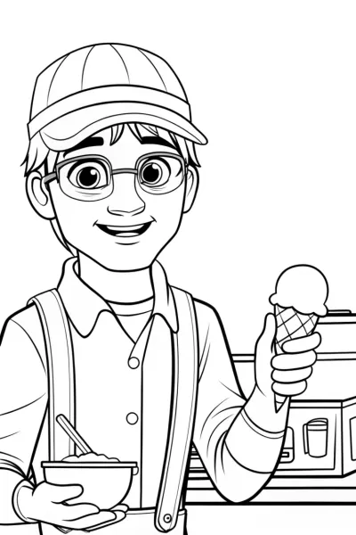 Blippi making ice cream