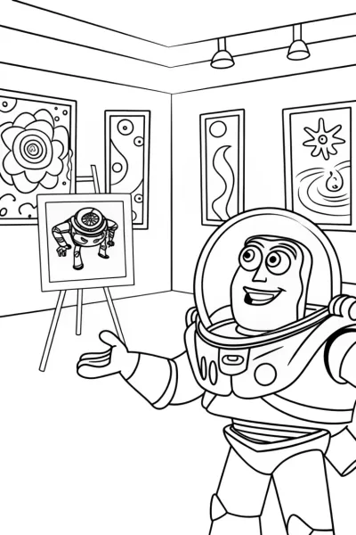 Buzz Lightyear’s Alien Art Gallery Coloring Page