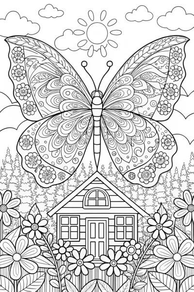 Butterfly Architect Building a Floral Home