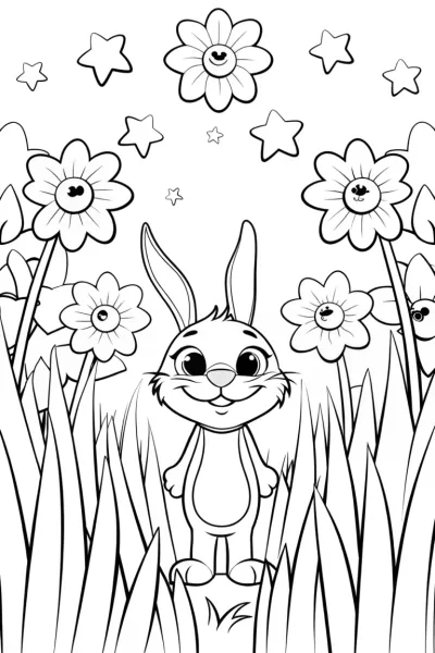 Banban’s Wondrous Garden Maze Adventure Coloring Page