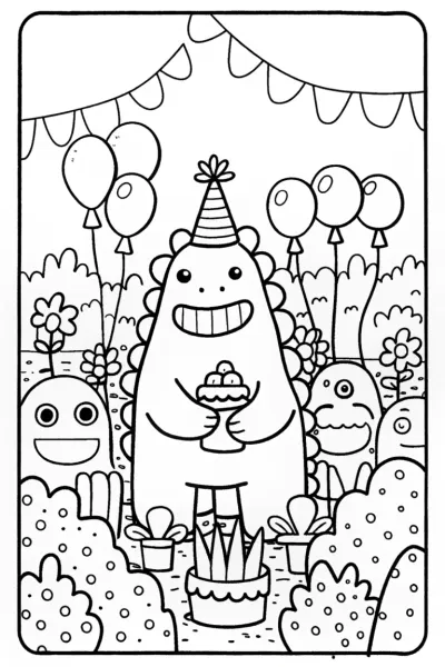 Godzilla’s Galactic Garden Party Coloring Page