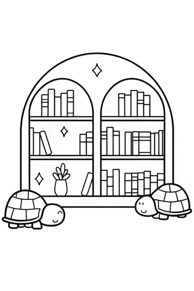 Turtles in a magical library