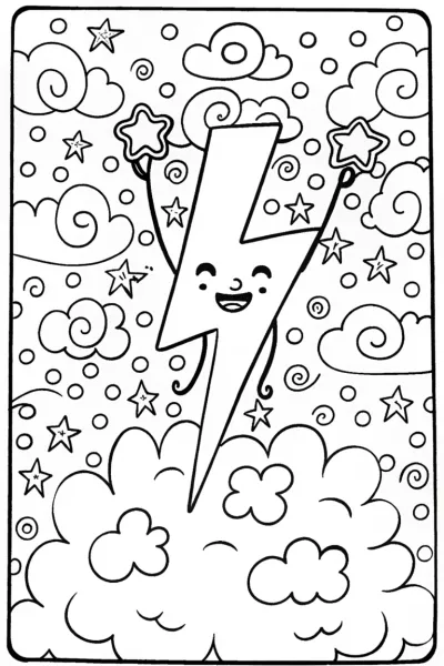 Lightning Bolt Juggler Coloring Page