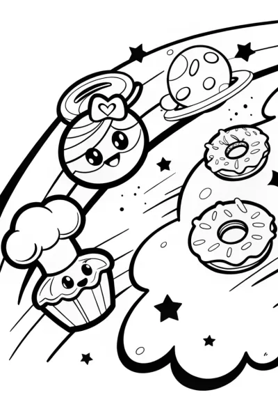 Shopkins Cosmic Cupcake Space Bakery Coloring Page