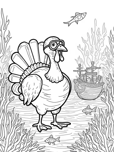 Turkey exploring a sunken ship