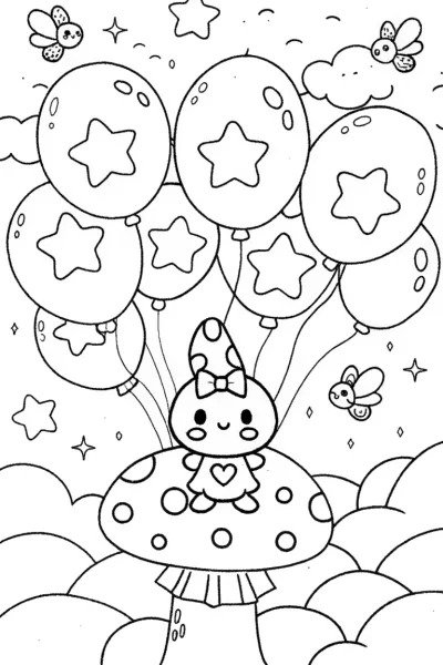 My Melody’s Magical Dreamscape Coloring Page