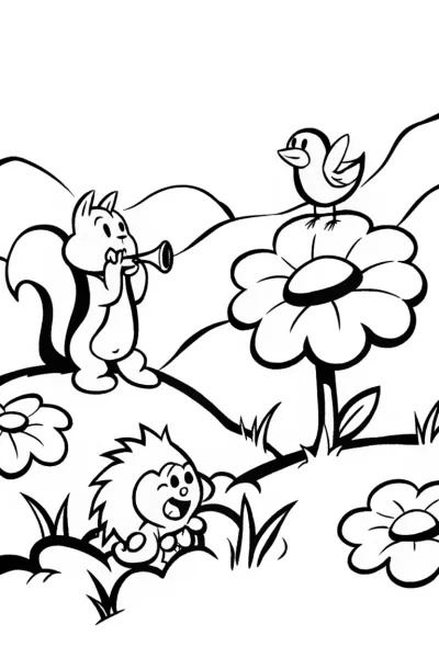 Rainbow Friends Concert Coloring Page