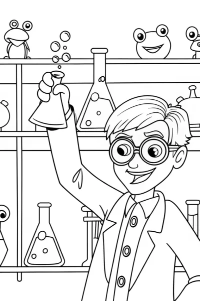 Buzz Lightyear’s Stellar Science Lab Coloring Page
