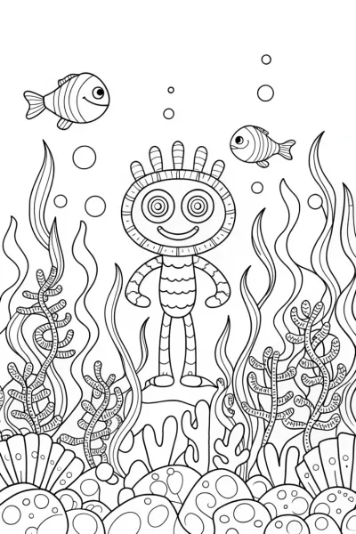 Huggy Wuggy underwater garden