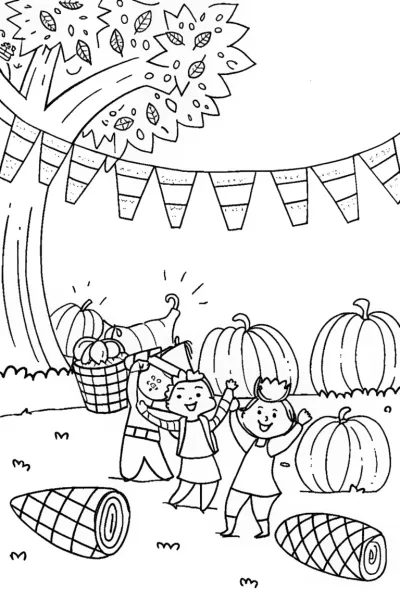 Harvest Festival Harmony Coloring Page