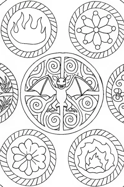 Charizard’s Elemental Dance Coloring Page