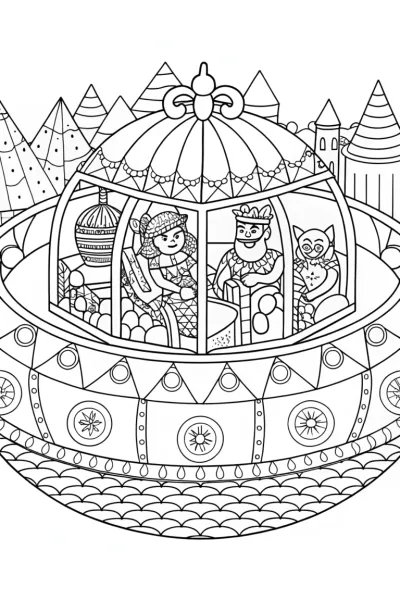 Bowser’s Whimsical Time Machine Adventure Coloring Page